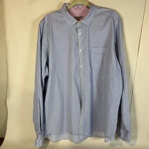 Ted Baker London Men Blue Check Long Sleeve Dress Shirt size 7 = 3XL